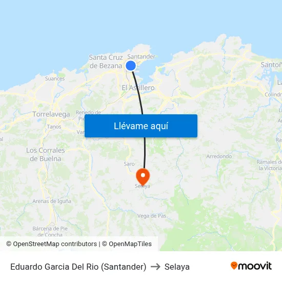 Eduardo Garcia Del Rio (Santander) to Selaya map