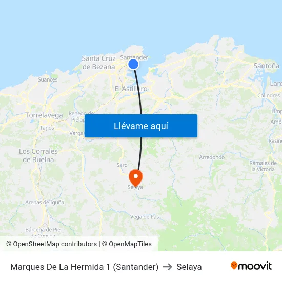 Marques De La Hermida 1 (Santander) to Selaya map