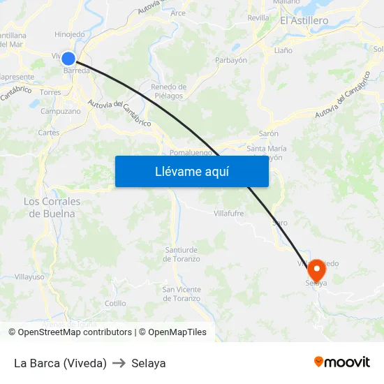 La Barca (Viveda) to Selaya map