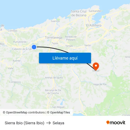 Sierra Ibio (Sierra Ibio) to Selaya map