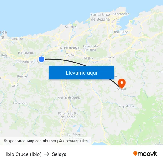 Ibio Cruce (Ibio) to Selaya map