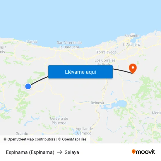 Espinama (Espinama) to Selaya map