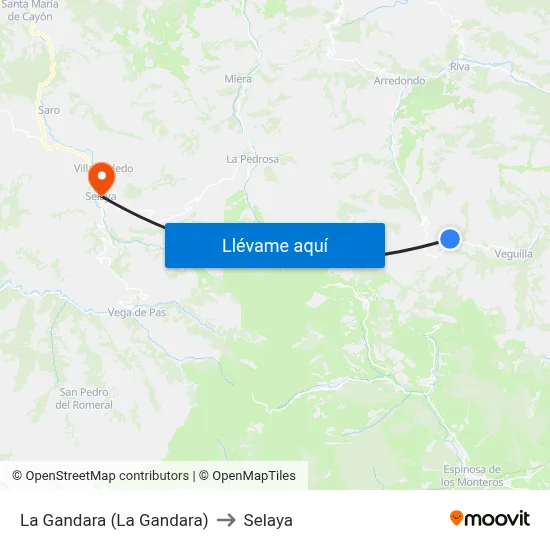 La Gandara (La Gandara) to Selaya map