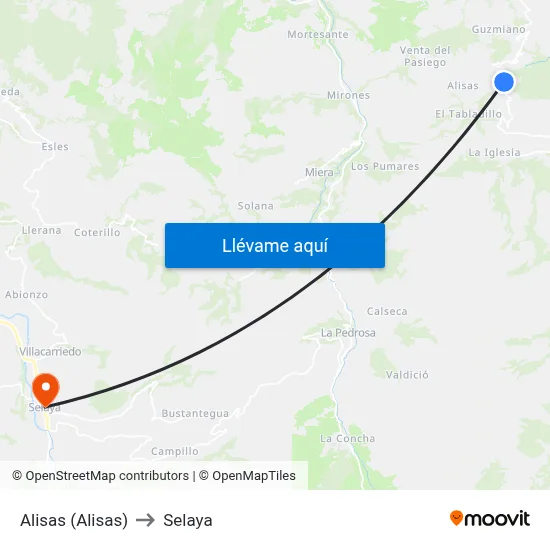 Alisas (Alisas) to Selaya map