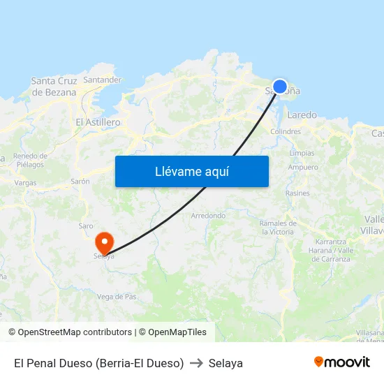 El Penal Dueso (Berria-El Dueso) to Selaya map