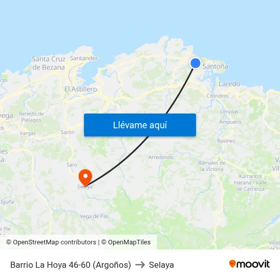Barrio La Hoya 46-60 (Argoños) to Selaya map