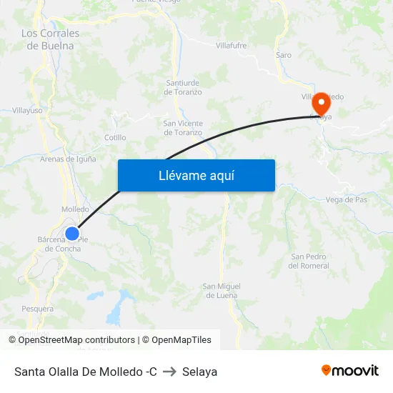 Santa Olalla De Molledo -C to Selaya map
