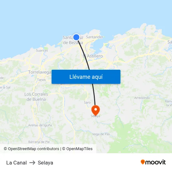 La Canal to Selaya map