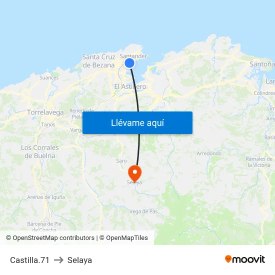 Castilla.71 to Selaya map