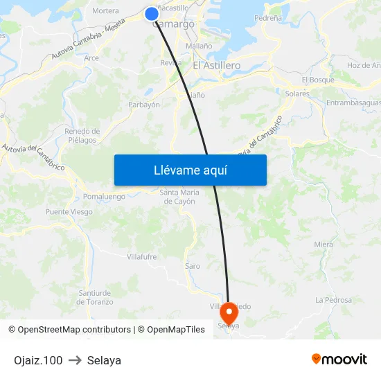 Ojaiz.100 to Selaya map