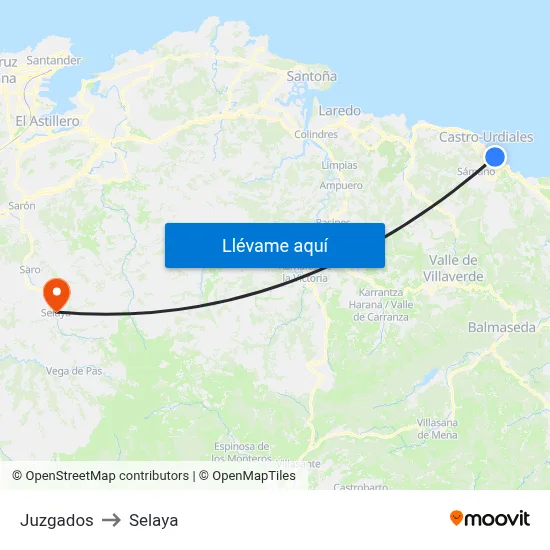 Juzgados to Selaya map