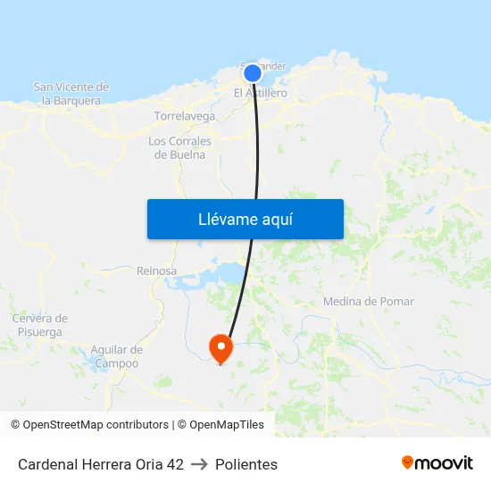 Cardenal Herrera Oria 42 to Polientes map