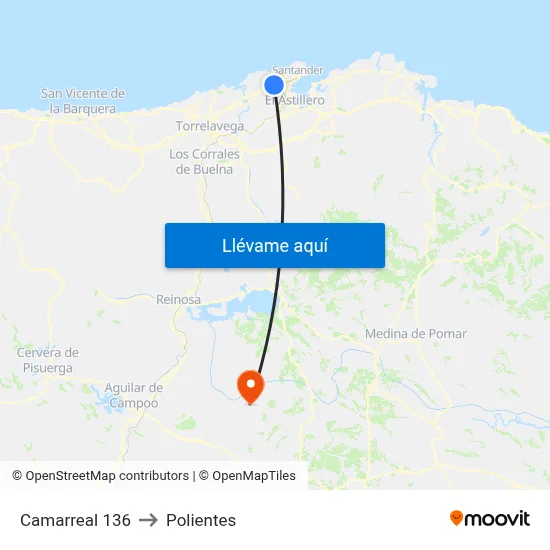 Camarreal 136 to Polientes map