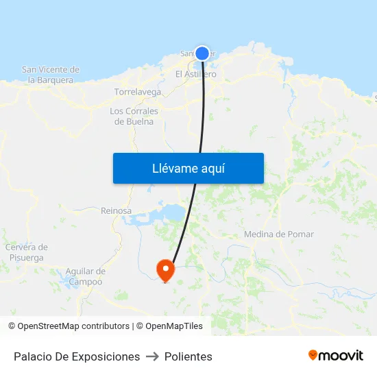 Palacio De Exposiciones to Polientes map