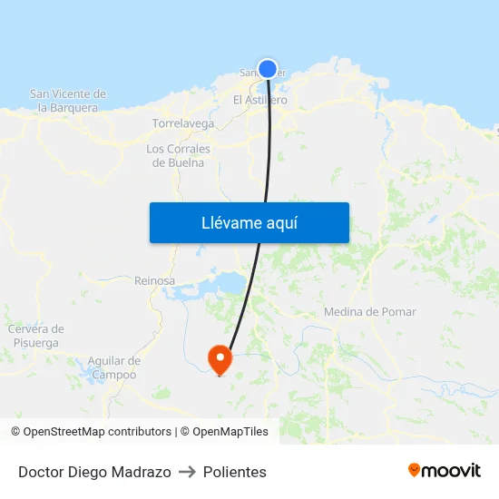 Doctor Diego Madrazo to Polientes map