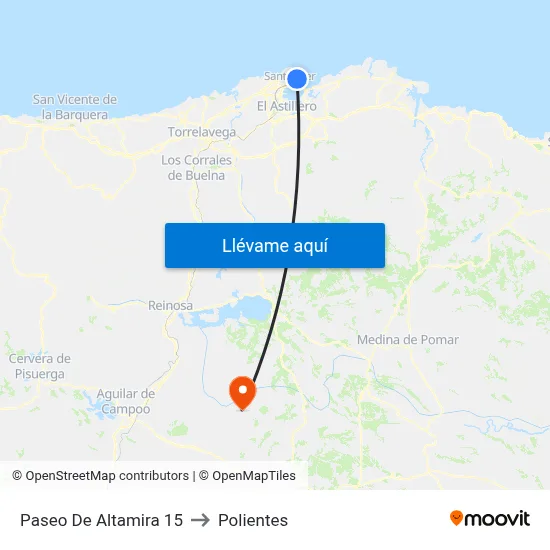 Paseo De Altamira 15 to Polientes map