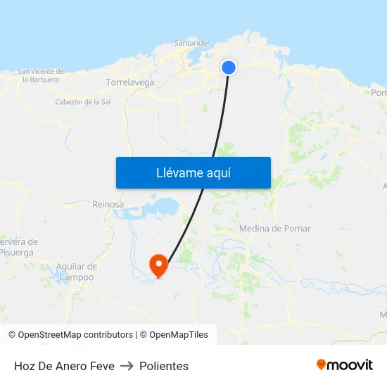 Hoz De Anero Feve to Polientes map