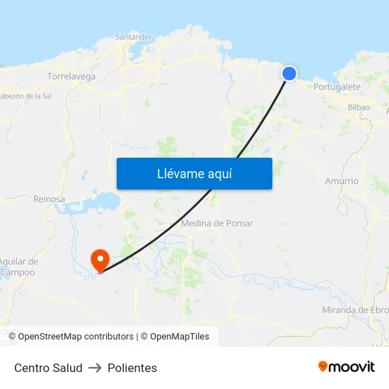 Centro Salud to Polientes map