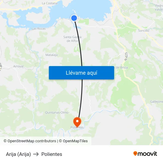 Arija (Arija) to Polientes map