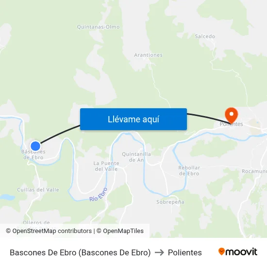 Bascones De Ebro (Bascones De Ebro) to Polientes map