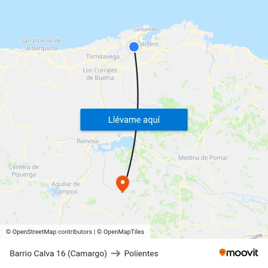 Barrio Calva 16 (Camargo) to Polientes map