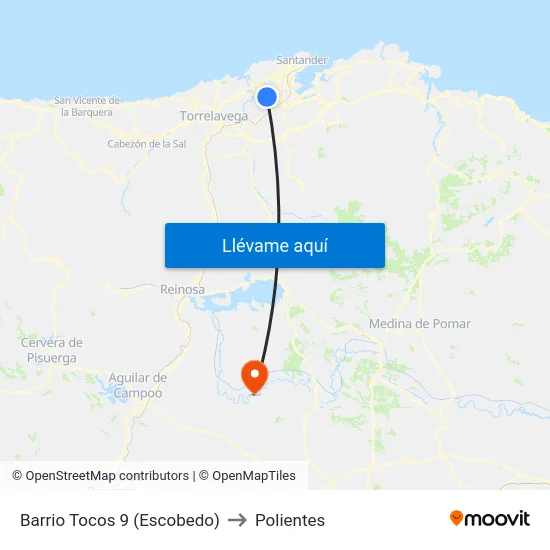 Barrio Tocos 9 (Escobedo) to Polientes map