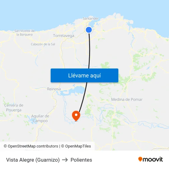 Vista Alegre (Guarnizo) to Polientes map