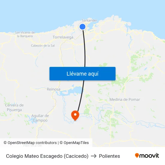 Colegio Mateo Escagedo (Cacicedo) to Polientes map