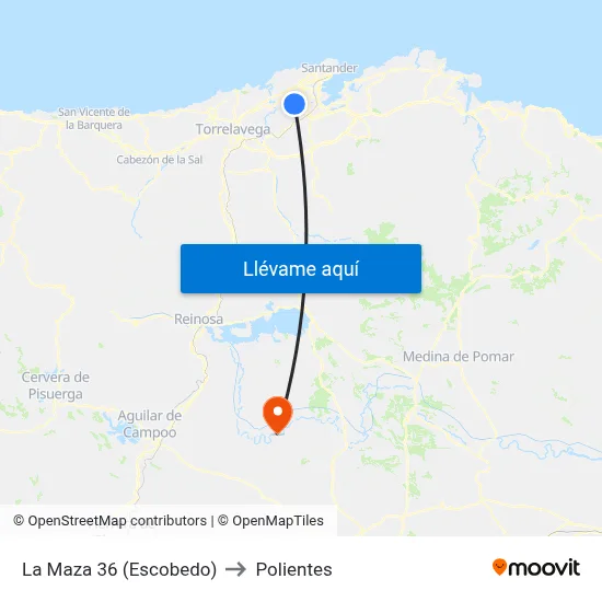 La Maza 36 (Escobedo) to Polientes map