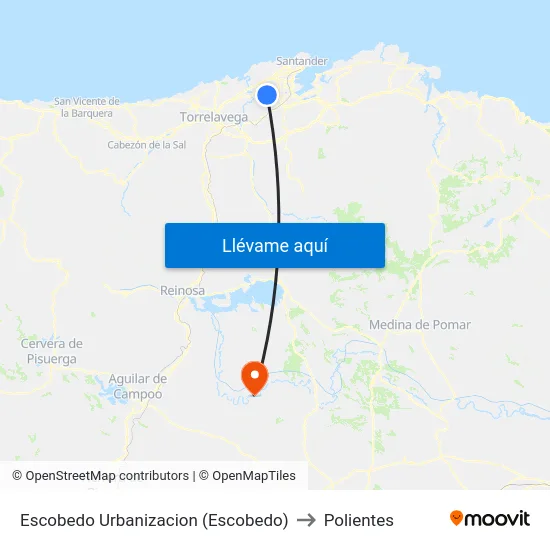 Escobedo Urbanizacion (Escobedo) to Polientes map