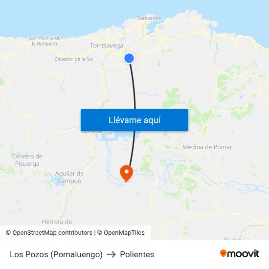 Los Pozos (Pomaluengo) to Polientes map