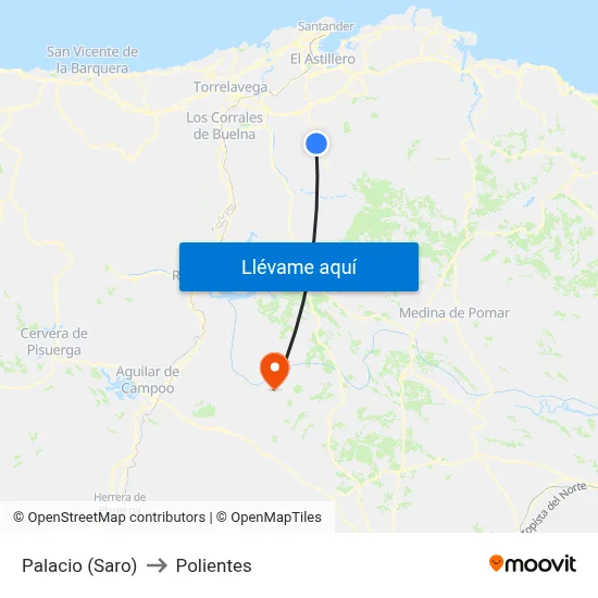 Palacio (Saro) to Polientes map