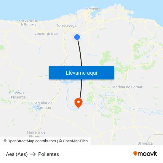 Aes (Aes) to Polientes map