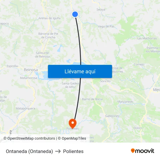 Ontaneda (Ontaneda) to Polientes map
