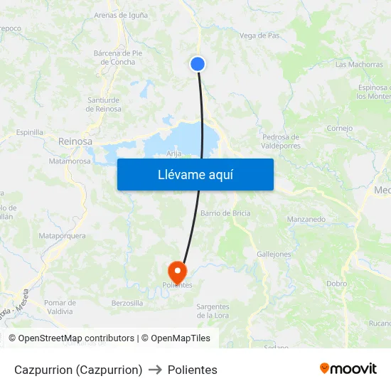 Cazpurrion (Cazpurrion) to Polientes map