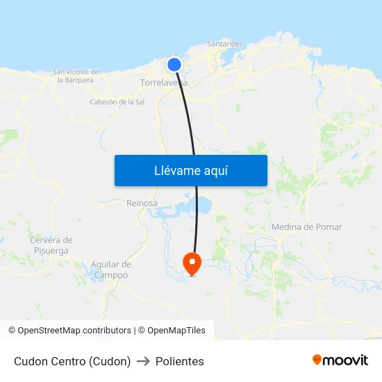 Cudon Centro (Cudon) to Polientes map