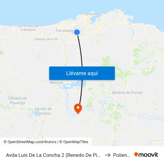 Avda Luis De La Concha 2 (Renedo De Pielagos) to Polientes map