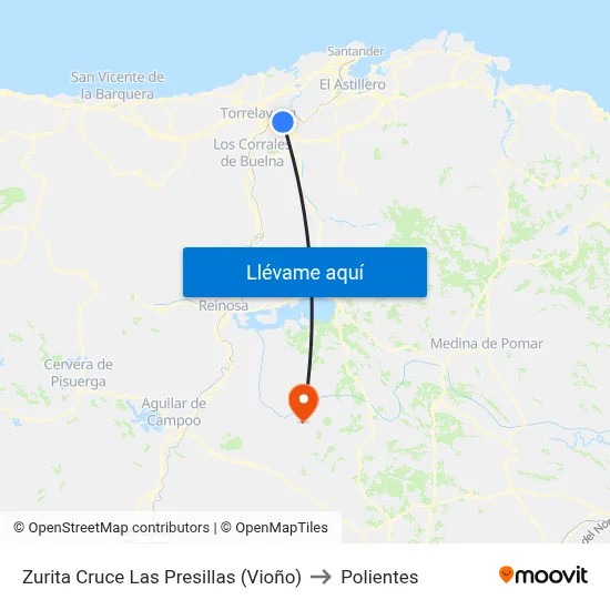 Zurita Cruce Las Presillas (Vioño) to Polientes map