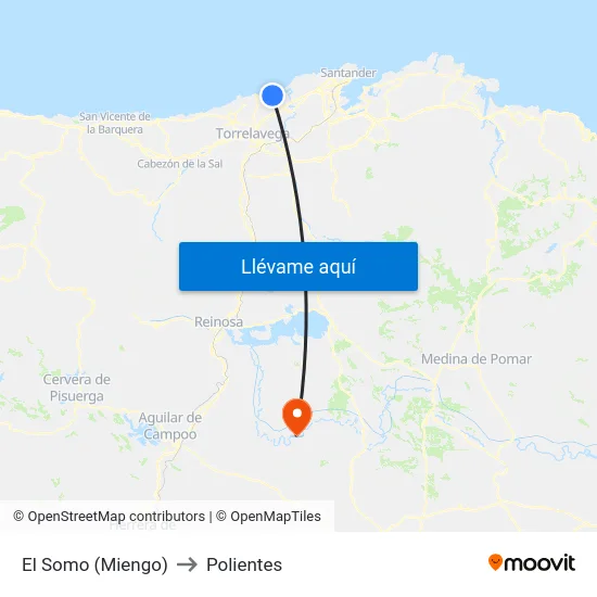 El Somo (Miengo) to Polientes map
