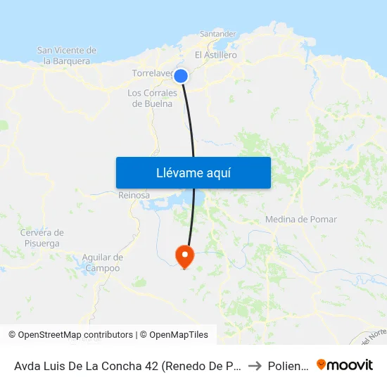 Avda Luis De La Concha 42 (Renedo De Pielagos) to Polientes map