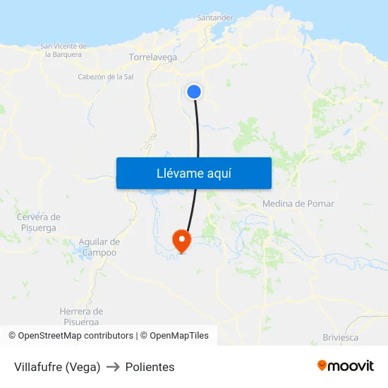 Villafufre (Vega) to Polientes map