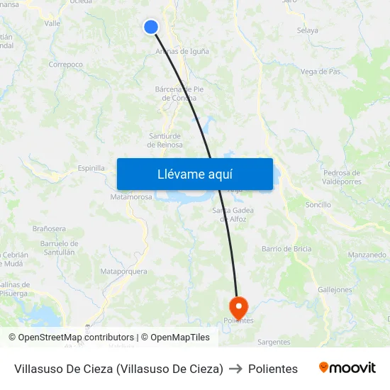 Villasuso De Cieza (Villasuso De Cieza) to Polientes map