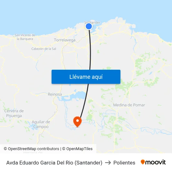Avda Eduardo Garcia Del Rio (Santander) to Polientes map