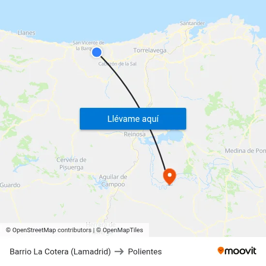 Barrio La Cotera (Lamadrid) to Polientes map