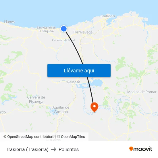 Trasierra (Trasierra) to Polientes map