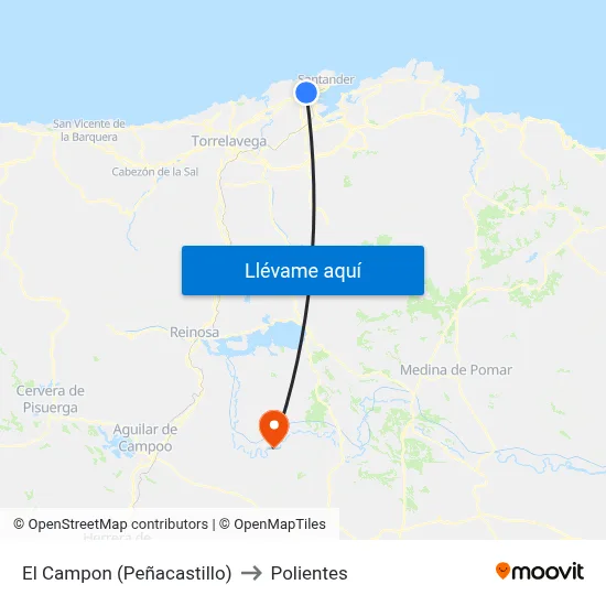 El Campon (Peñacastillo) to Polientes map