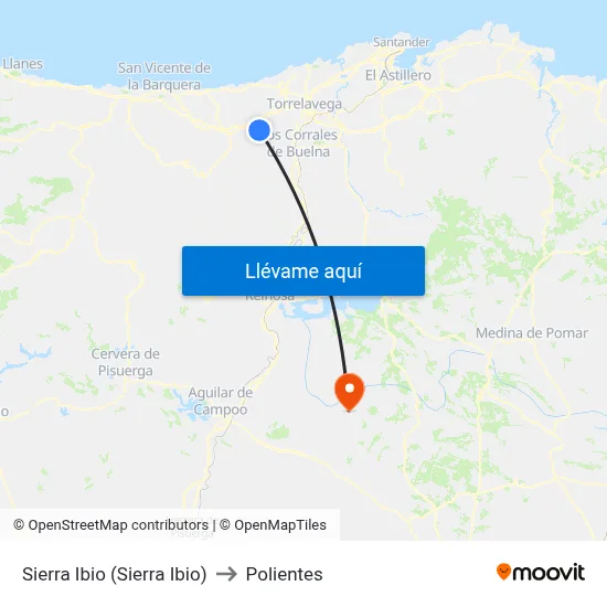 Sierra Ibio (Sierra Ibio) to Polientes map
