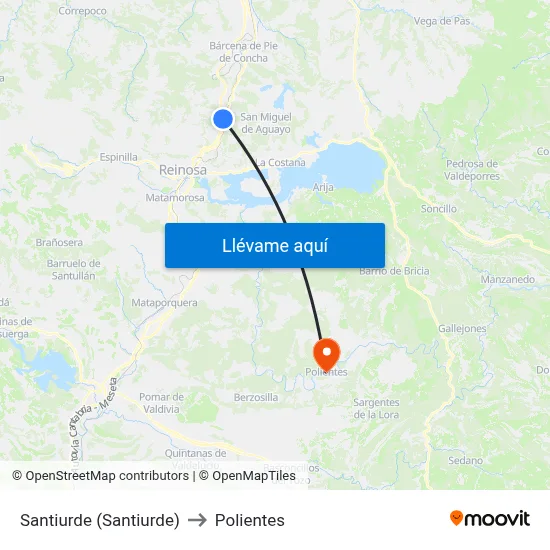 Santiurde (Santiurde) to Polientes map