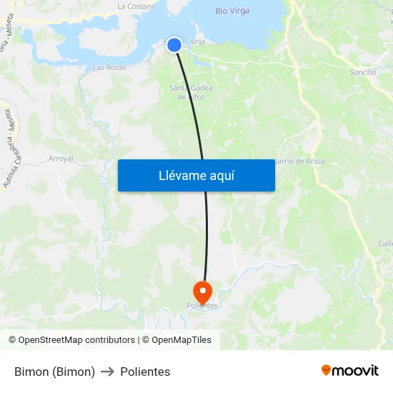 Bimon (Bimon) to Polientes map