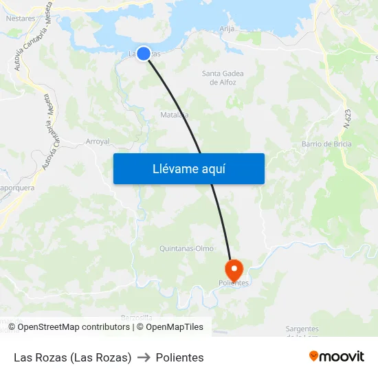 Las Rozas (Las Rozas) to Polientes map